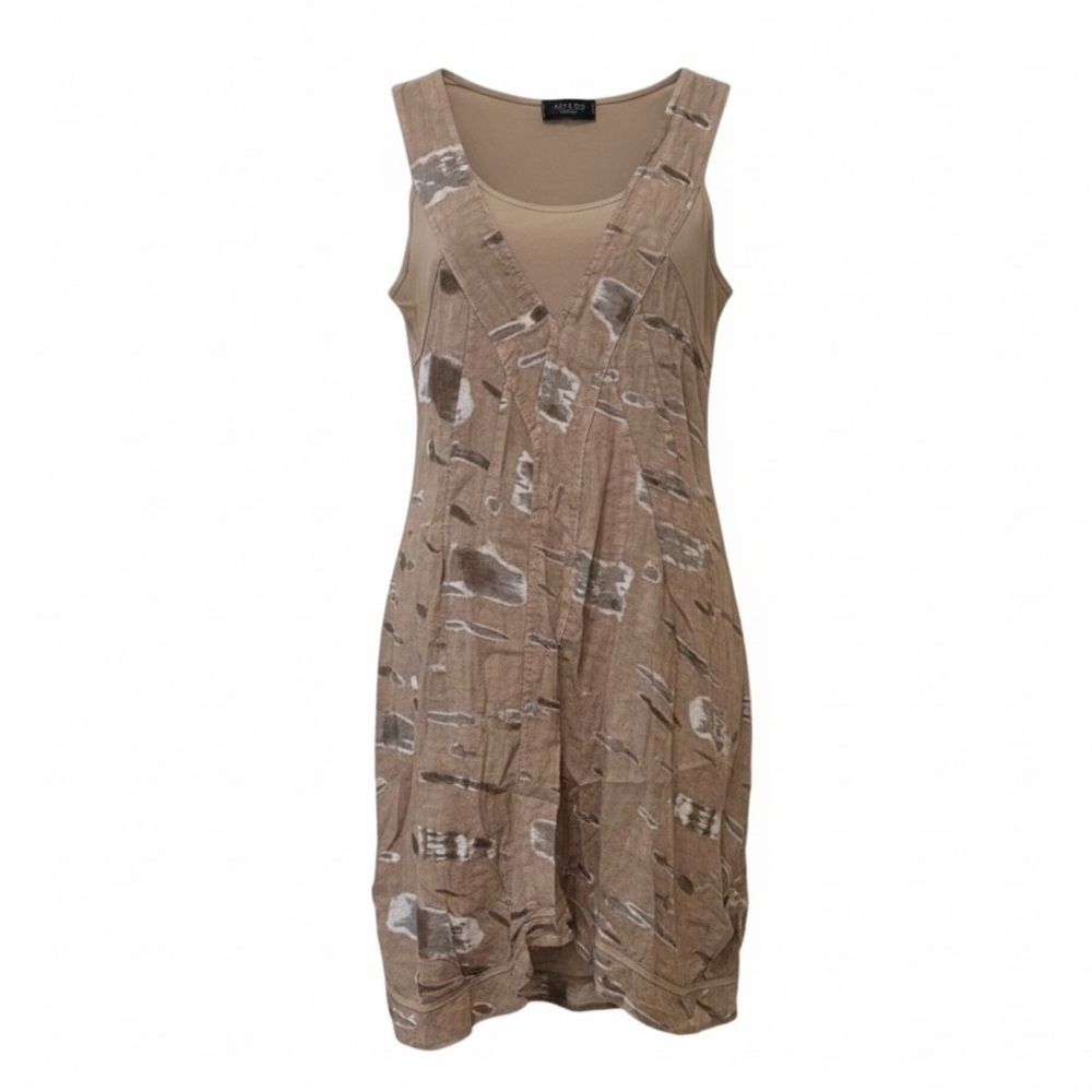 Avolto tan linen blend dress, small